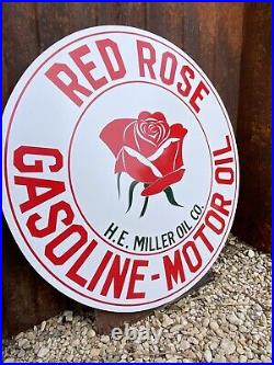 Antique Vintage Old Style Red Rose Gasoline 40