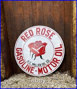 Antique Vintage Old Style Red Rose Gasoline 40