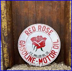 Antique Vintage Old Style Red Rose Gasoline 40