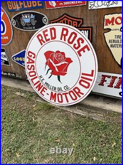 Antique Vintage Old Style Red Rose Gasoline 40