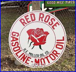 Antique Vintage Old Style Red Rose Gasoline 40