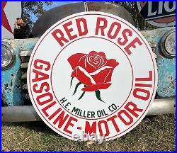 Antique Vintage Old Style Red Rose Gasoline 40