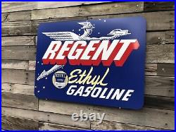 Antique Vintage Old Style Regent Gas Oil Service Station Sign