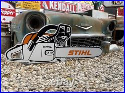 Antique Vintage Old Style STIHL Chainsaw Sign Antique Vintage Old Style STIHL Chainsaw Sign