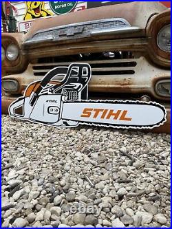 Antique Vintage Old Style STIHL Chainsaw Sign Antique Vintage Old Style STIHL Chainsaw Sign