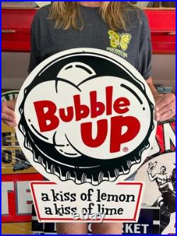 Antique Vintage Old Style Sign Bubble Up Soda 24x18 NOT Porcelain Made USA