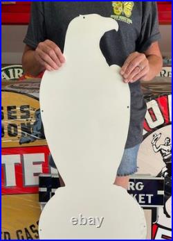 Antique Vintage Old Style Sign Case Eagle 36x15 NOT Porcelain Made USA