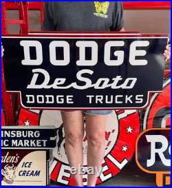 Antique Vintage Old Style Sign Dodge Desoto Truck 36x18 NOT Porcelain Made USA