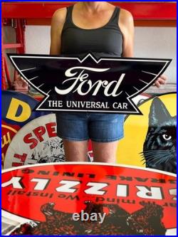 Antique Vintage Old Style Sign Ford Universal NOT Porcelain Made in USA 30x12