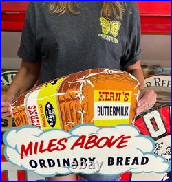 Antique Vintage Old Style Sign Kerns Bread 24x16 NOT Porcelain Made USA
