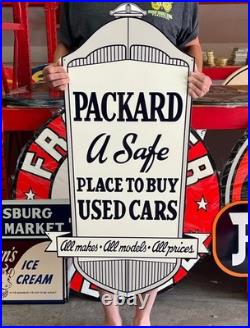 Antique Vintage Old Style Sign Packard Used Cars 40x23 NOT Porcelain Made in USA