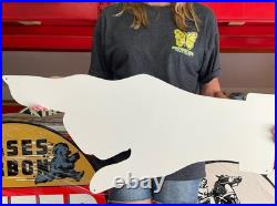 Antique Vintage Old Style Sign Restroom Pointing 36x18 NOT Porcelain Made in USA