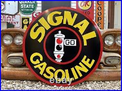 Antique Vintage Old Style Signal Gasoline Service Station 40 Sign