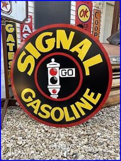 Antique Vintage Old Style Signal Gasoline Service Station 40 Sign