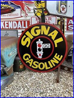 Antique Vintage Old Style Signal Gasoline Service Station 40 Sign