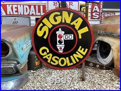 Antique Vintage Old Style Signal Gasoline Service Station 40 Sign