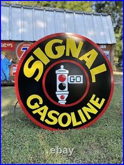 Antique Vintage Old Style Signal Gasoline Service Station 40 Sign