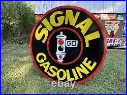 Antique Vintage Old Style Signal Gasoline Service Station 40 Sign