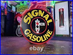 Antique Vintage Old Style Signal Gasoline Service Station 40 Sign