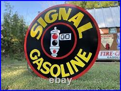 Antique Vintage Old Style Signal Gasoline Service Station 40 Sign