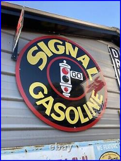 Antique Vintage Old Style Signal Gasoline Service Station 40 Sign