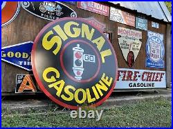 Antique Vintage Old Style Signal Gasoline Service Station 40 Sign