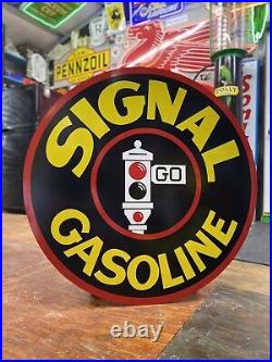 Antique Vintage Old Style Signal Gasoline Service Station 40 Sign