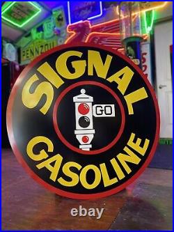 Antique Vintage Old Style Signal Gasoline Service Station 40 Sign