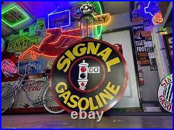 Antique Vintage Old Style Signal Gasoline Service Station 40 Sign