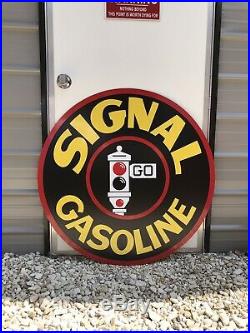 Antique Vintage Old Style Signal Gasoline Service Station Sign 40