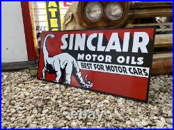 Antique Vintage Old Style Sinclair Motor Oils Sign