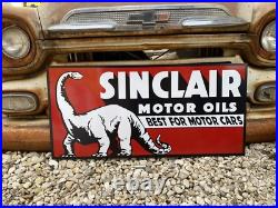 Antique Vintage Old Style Sinclair Motor Oils Sign