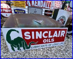 Antique Vintage Old Style Sinclair Oils Service Station Sign