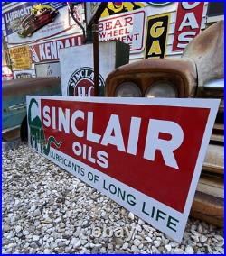 Antique Vintage Old Style Sinclair Oils Service Station Sign
