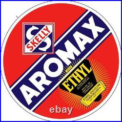 Antique Vintage Old Style Skelly Aromax Ethyl Gas Oil 30 Round Sign