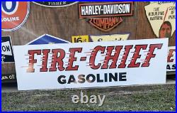 Antique Vintage Old Style Texaco Fire Chief Sign