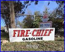 Antique Vintage Old Style Texaco Fire Chief Sign