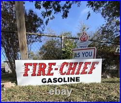 Antique Vintage Old Style Texaco Fire Chief Sign