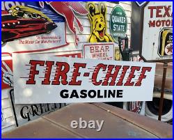 Antique Vintage Old Style Texaco Fire Chief Sign