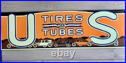 Antique Vintage Old Style US Tires Steel Sign