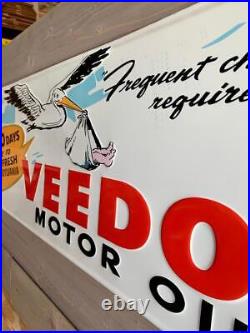 Antique Vintage Old Style Veedol Oil Steel Sign