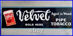Antique Vintage Old Style Velvet Tobacco Steel Sign