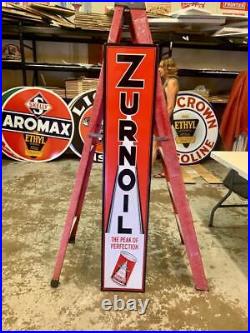 Antique Vintage Old Style ZurnOil Motor Oil 60 Tall Made USA