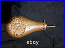 Antique Vintage Old Victorian Style Tradition Gun Powder Flask Bottle