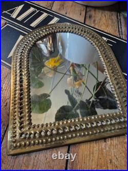 Antique vintage old Arts and Crafts Style Brass morrocan mirror