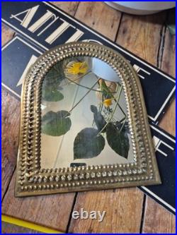 Antique vintage old Arts and Crafts Style Brass morrocan mirror