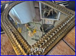 Antique vintage old Arts and Crafts Style Brass morrocan mirror