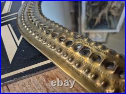 Antique vintage old Arts and Crafts Style Brass morrocan mirror
