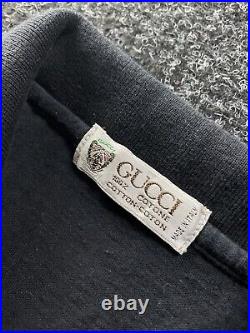 Archive Gucci 1980s 70s Polo on single stitch embroidered logo Made in italy