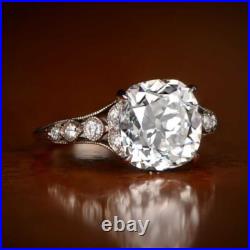 Art Deco Style Old Mine Cushion Cut Moissanite Vintage Engagement & Wedding Ring